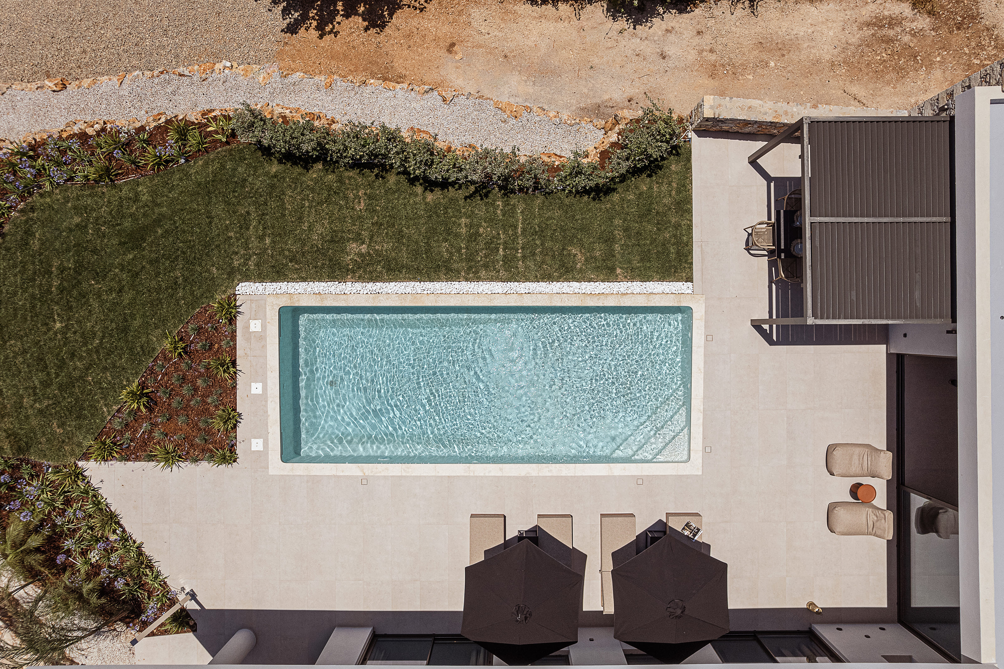 Aerial villa overview